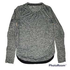 Athleta Small Grey & Black Long Sleeve Fitness Top